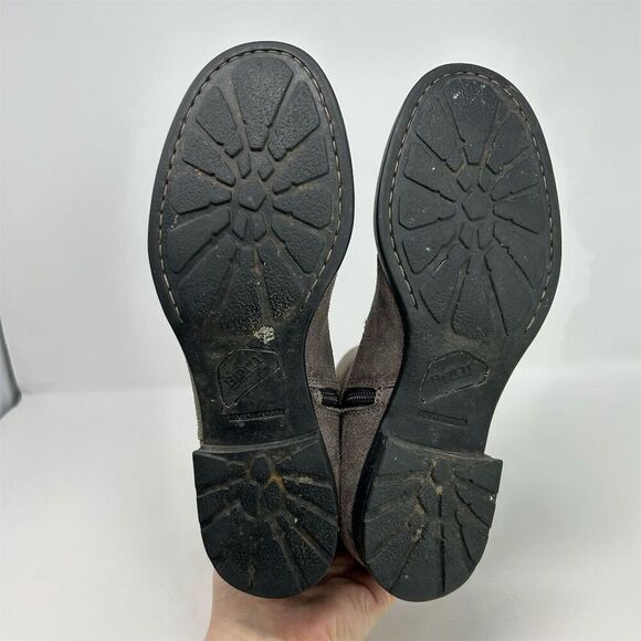 Born Gray Suede Pull On Ankle Booties Size 8.5M Casual Chic Fall Comfort - Picture 12 of 15